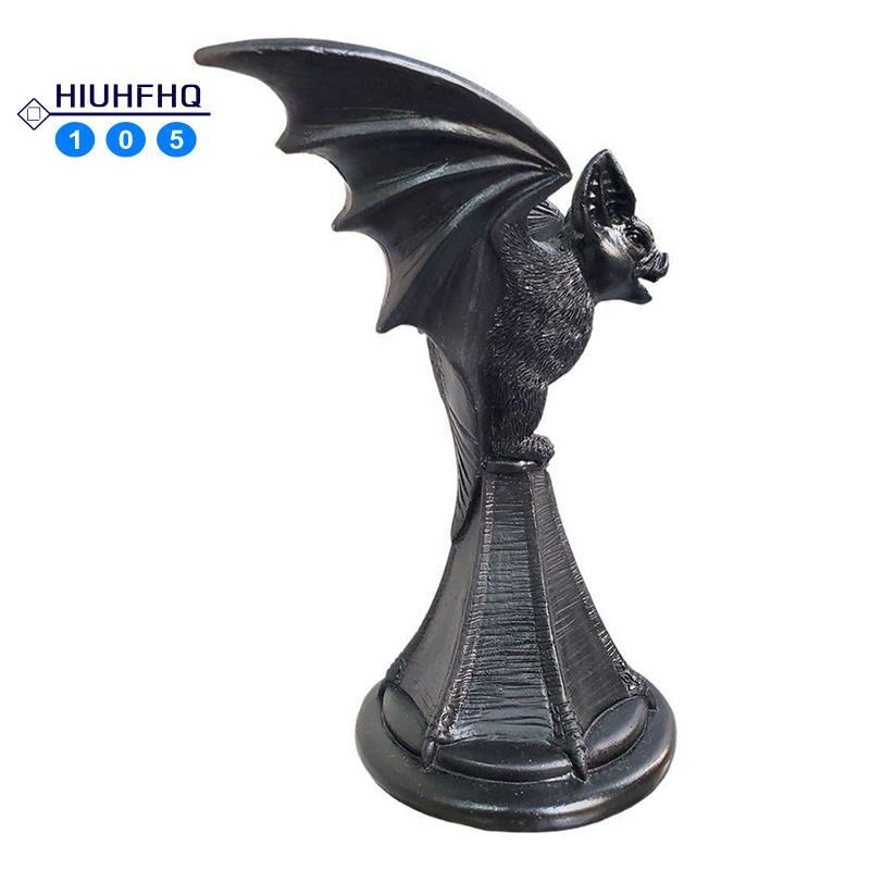 Hiuhfhq106Gothic ค้างคาวเชิงเทียน, Gothic Figurine สีดําเรซิ่นเชิงเทียนฮาโลวีนเชิงเทียนตกแต่งบ้านสวน