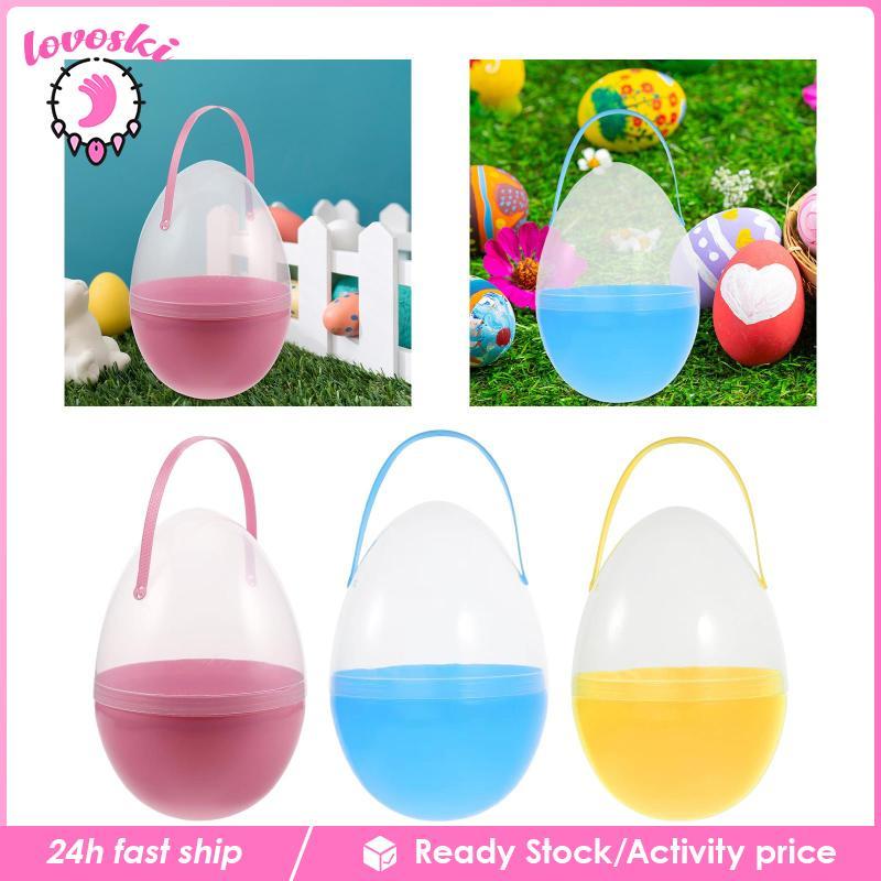 [Lovoski] Easter Egg Fillable Egg Storage Container Handle Portable for Easter Treasure Hunt Childre