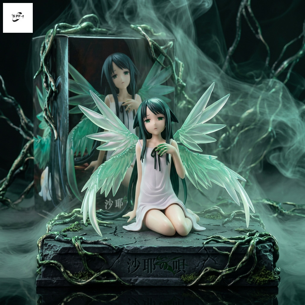 รูปปั้น PVC ตัวละครอนิเมะพร้อมปีกโปร่งใส - Saya No Uta รูปเครื่องประดับเดสก์ท็อป