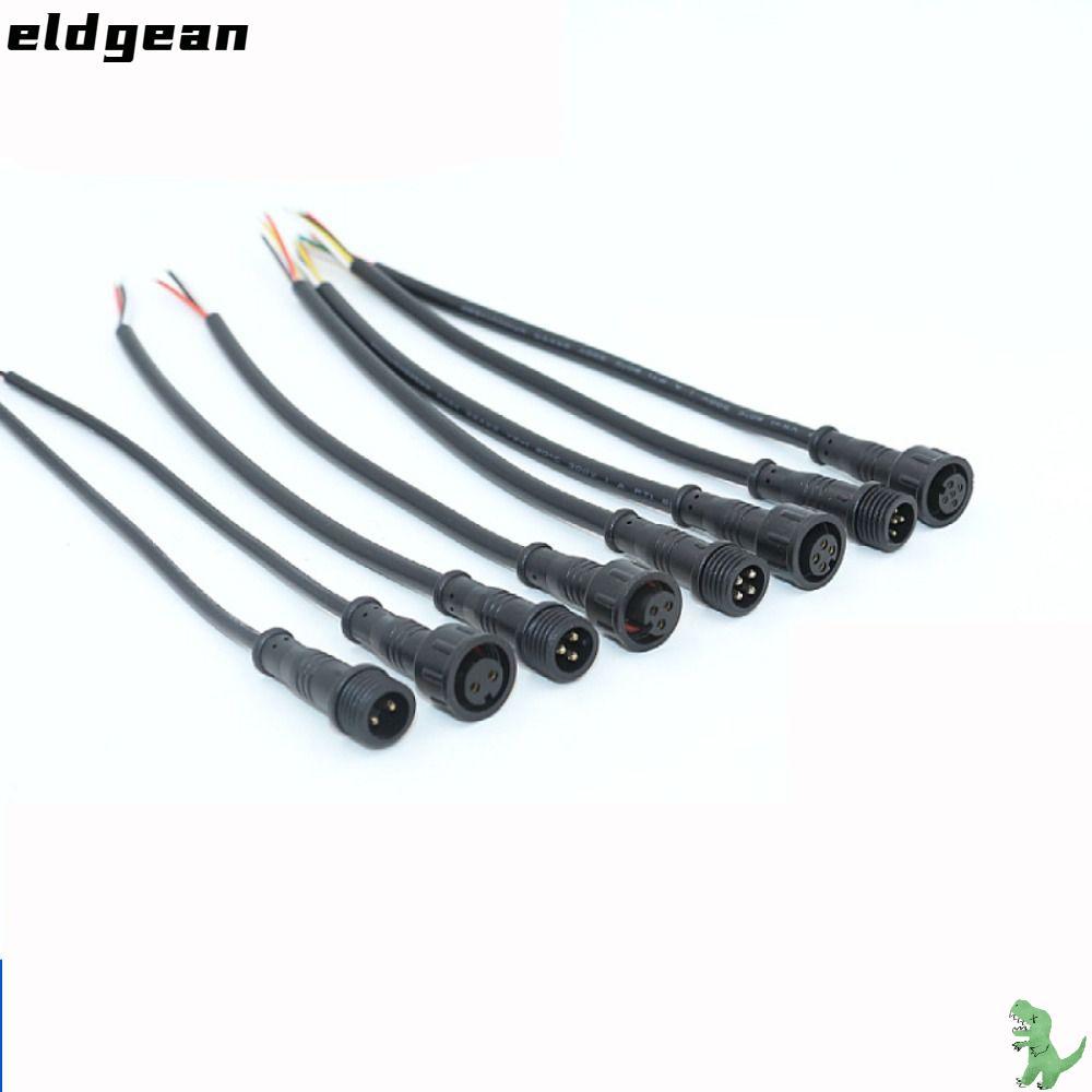 ELDGEAN 2Pin 3Pin 4Pin แจ็ค, 20 ซม.IP67 ชายหญิง LED Connector, สายสีดํา 2Pin 3Pin 4Pin สายไฟกันน้ํา 