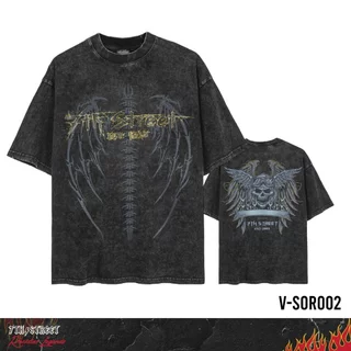 7th Street Oversize Vintage (สกรีน2หน้า) ผ้าCotton Comb ฟอกซีดสไตล์วินเทจ ฟอกแบบตัวต่อตัวขึ้นริ้วตามตะเข็บฟอกจากเสื้อ...