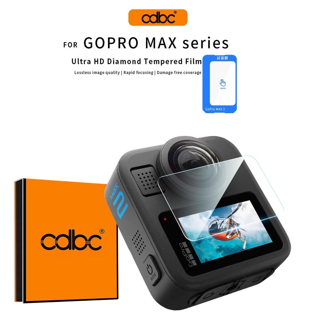 CDBC เลนส์ป้องกันหน้าจอสําหรับ GoPro 13 12 11 10 9 MAX 2 One-Click ติดตั้งไม่มี Bubble Anti-Scratch HD Clear ฟิล์มกระจกนิรภัยสําหรับกล้อง Action