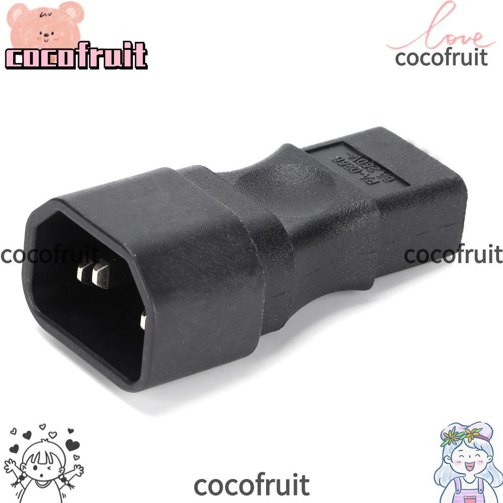 COCOFRUIT C14 ถึง C9 Power Plug Adapter, 250V 6A Power Adapter, ทนทานสีดํา Long Life IEC Female Conv