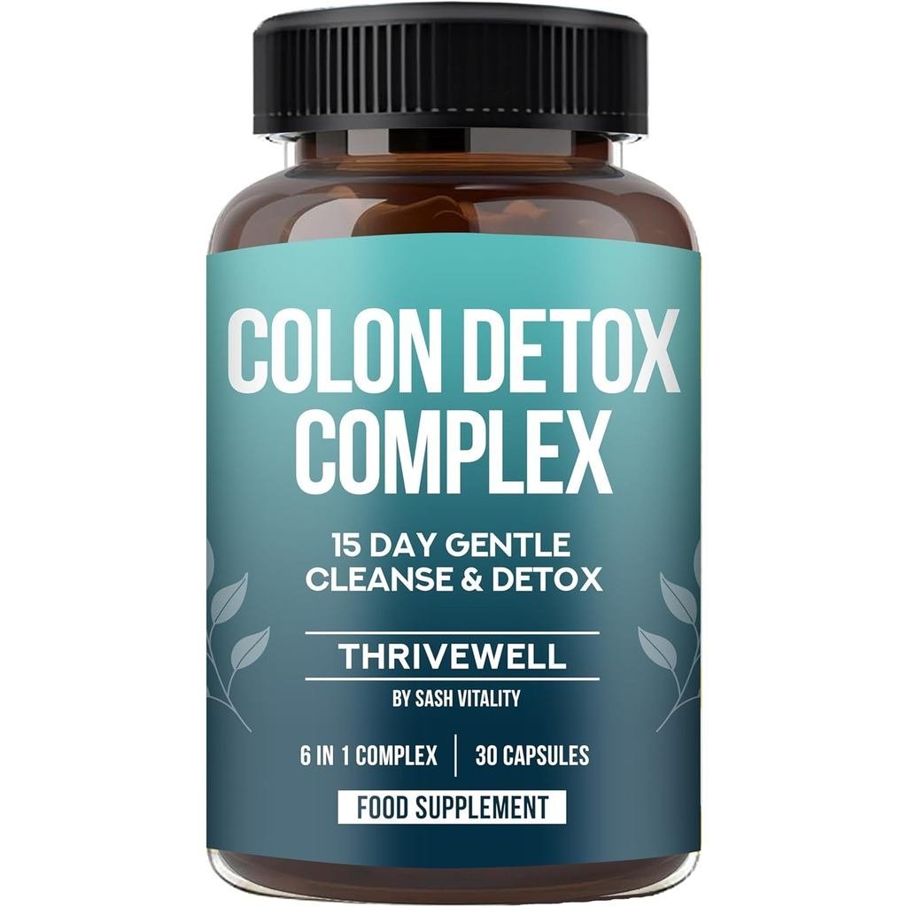 Sash Vitality Colon Detox Complex 15 วัน Colon Cleanse Detox พร้อมโปรไบโอติกและไซเลี่ยมฮัสค์ผงสําหรั