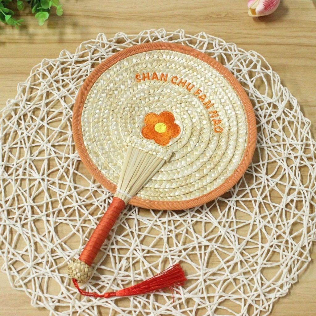 Handmade old-fashioned cattail พัดลม 2026 ฟาง Teebir 手工老 ida กล้วยพัดลม 2026 หญ้า Crosschildren Baby