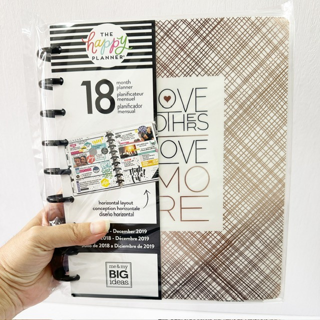Happy Planner 18 เดือนวันที่ - MODERN CHIC Horztl, Jul 2018-Dec 2019 (CLEARANCE FOUND LAST 2 COPIES)