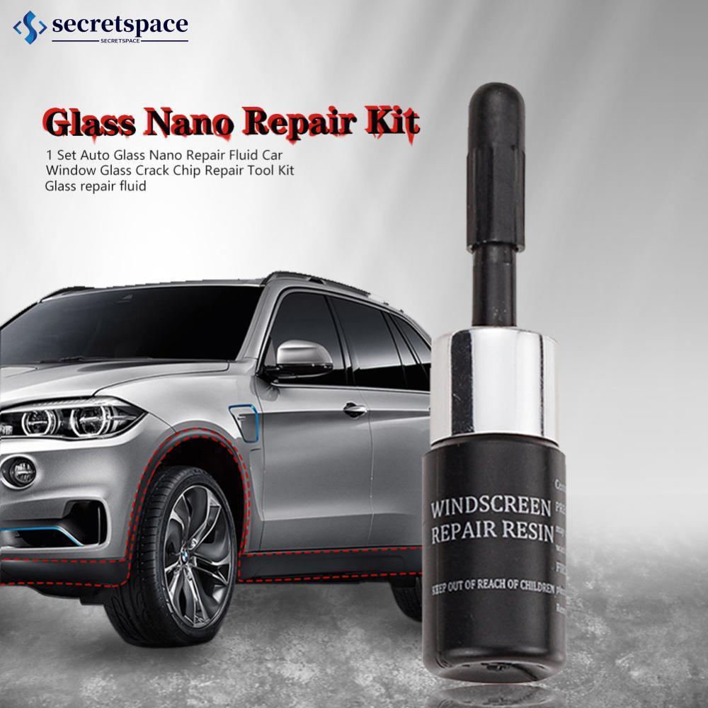 SECRETSPACE 1 ชุด Auto Glass Nano Repair Fluid รถกระจกหน้าต่าง Crack Chip Repair ชุดเครื่องมือ E3J2