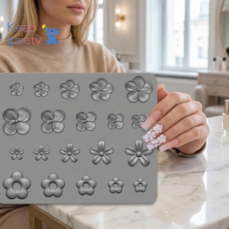 [Kpt-t] 3D ซิลิโคนดอกไม้เล็บแม่พิมพ์แม่แบบสําหรับอะคริลิคและเจล DIY Nails Salon ตกแต่งเครื่องมือ [ใหม่]