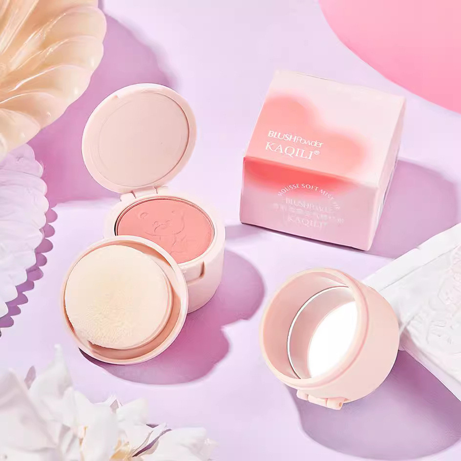 Kaqili Mousse Soft Mist Air Blush - มีให้เลือกสี่สี ชมพูแดง บ๊วยดํา พีช; แป้งบางเบาและละเอียด
