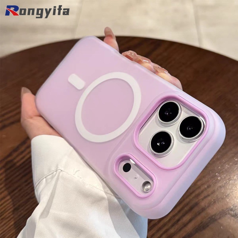 2 in 1 แม่เหล็กปกหลังสําหรับ OPPO A6 GT Max A6X A6i A6S A6T Pro A6C 5G 4G สีลูกกวาดไร้สายชาร์จเคสโทรศัพท์น่ารักกันกระแทกปลอก
