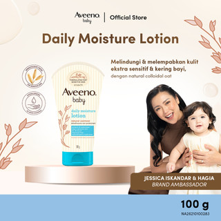 Aveeno Baby Daily Moisture Lotion 100g - Losion Melindungi & Melembapkan Kulit Ekstra Sensitif & Kering Bayi dengan Natural Colloidal Oat