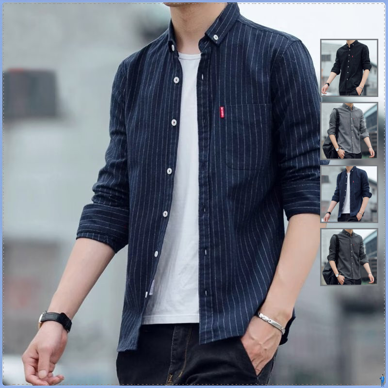 เสื้อเชิ้ตลายทางสำหรับผู้ชาย สวมใส่สบาย มีดีไซน์ทันสมัยและอมตะ