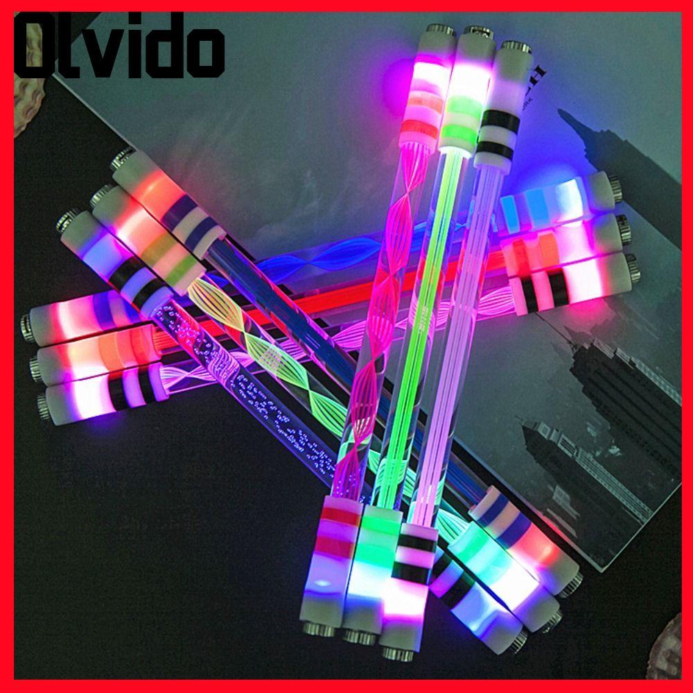 OLVIDO Spinning Pen Anti-Skid Spin Toy Release Pressure Pocket Led Flash Spinning Pen LED Luminous