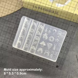 DSTH 1 ชิ้น 3D การ์ตูนเค้กไอศกรีม Snas อะคริลิคเล็บแม่พิมพ์ DIY ซิลิโคนตกแต่งเล็บแม่พิมพ์ร้อน