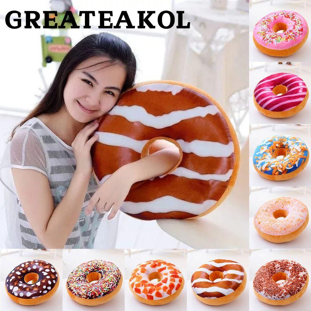 GREATESKOL Donuts Pillow, Donuts Home Cushion จําลอง Donut Cushion, Creative Super Soft Chocolate Do