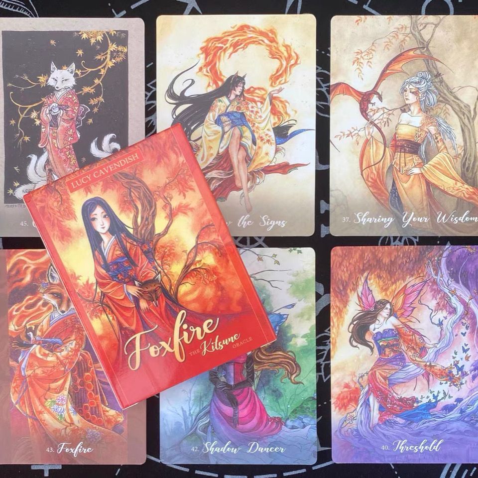 ด้วยการแปลภาษาจีน Firefox Oracle Card Foxfire The Kitsune Oracle Fox Oracle Card 4.16