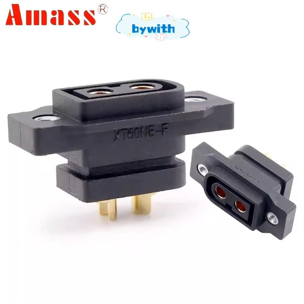 BYWITH 5 ชิ้น XT90NE-F Connector, DC500V สีดําสีเหลือง XT60NE-F ปลั๊ก, ชุบทอง 3.5 มม./4 มม.แบตเตอรี่
