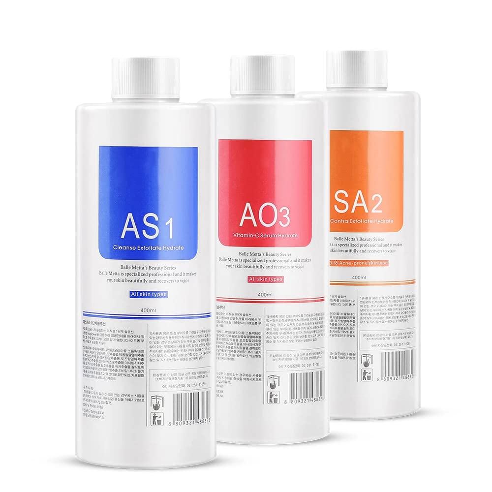 Aqua Peeling Solution AS1, SA2, และ AO3 สําหรับทําความสะอาดผิวหน้า, สครับผิว Top Salon, Hydra Skin S