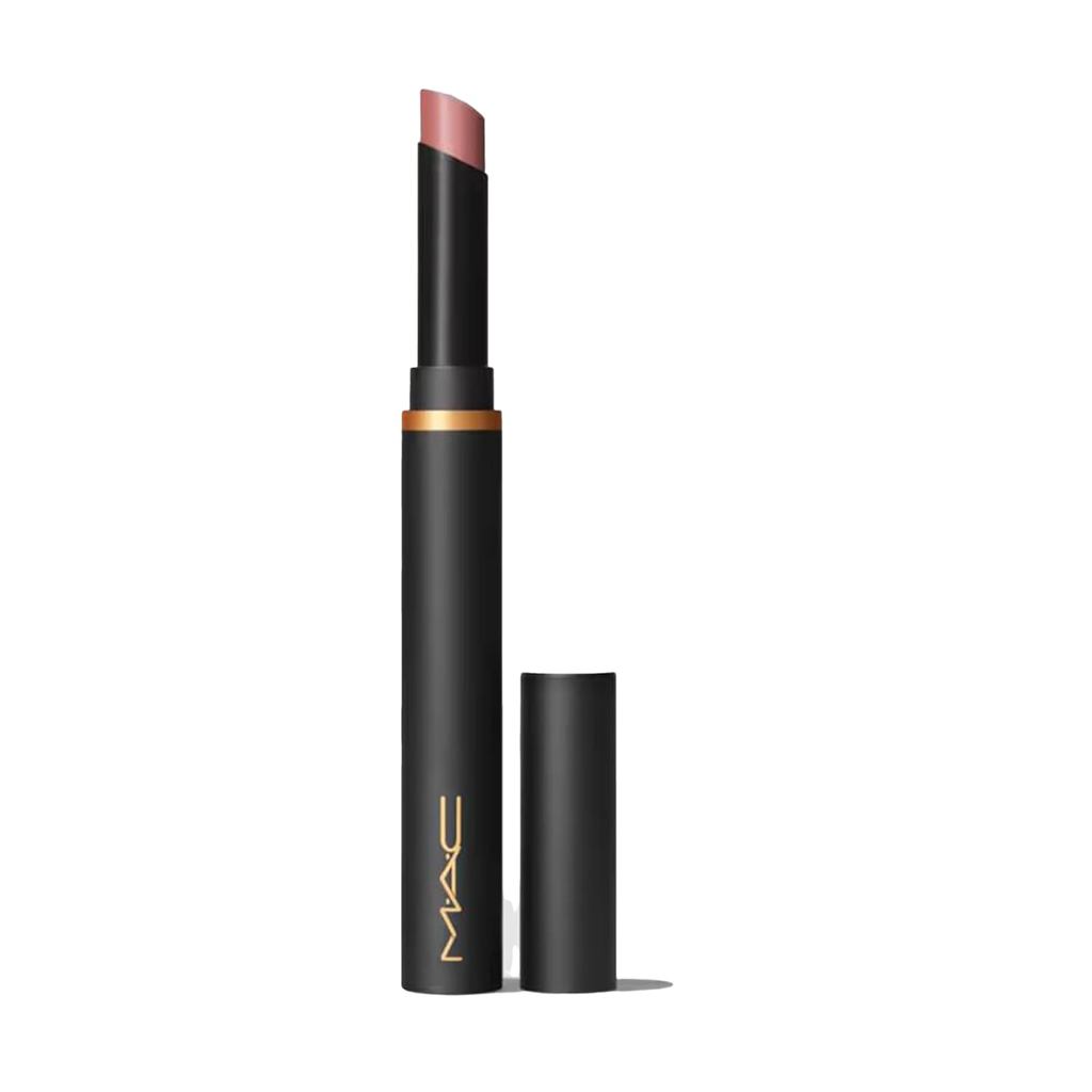 MAC Coetics Powder Kiss Velvet Blur Slim Stick Moisturising Matte Lipstick Shade Over the Taupe