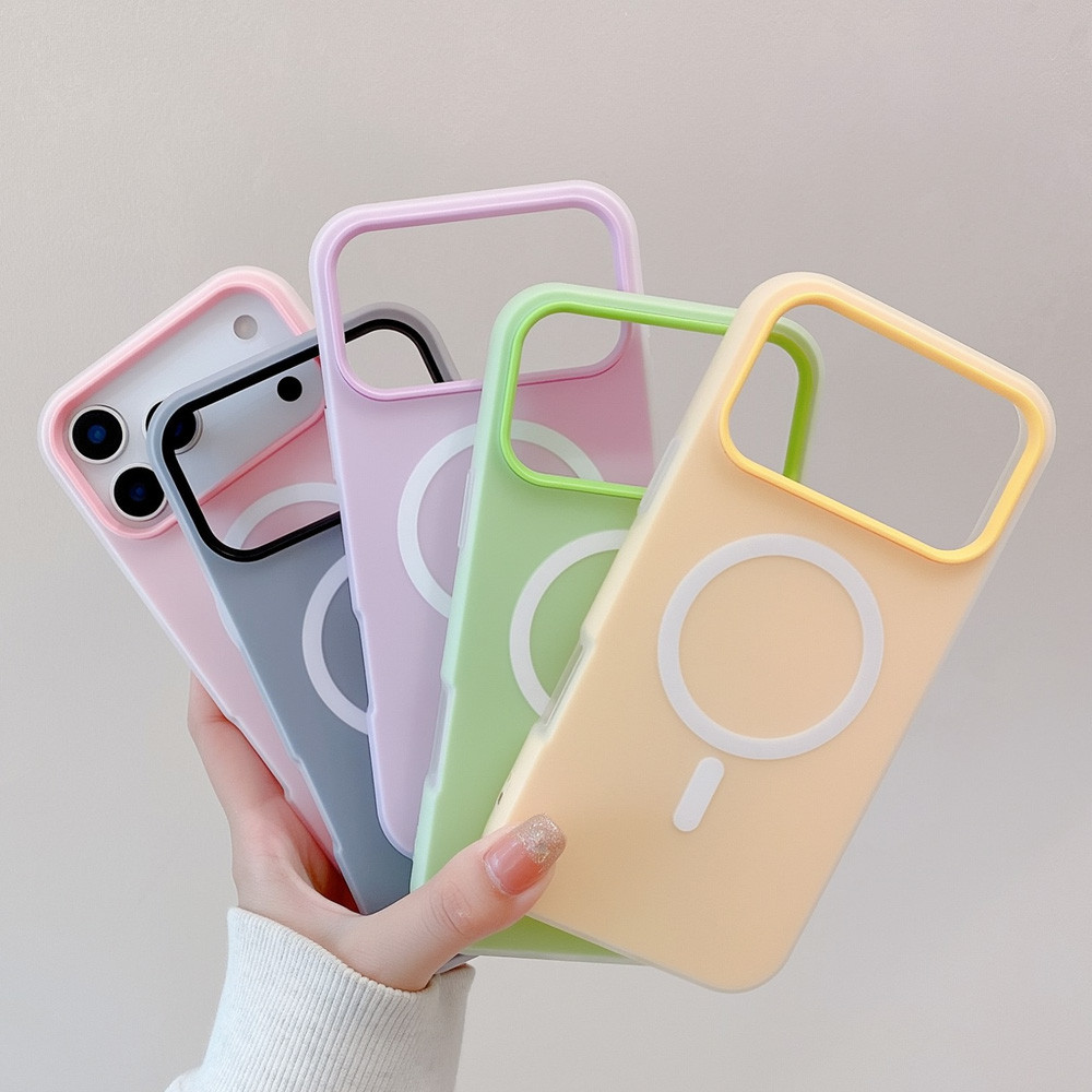 Candy Color Magnetic Silicone เคส for iPhone 13 16 17 Pro Max 11 15 14 12 Air 17promax 16promax เคสโทรศัพท์มือถือ