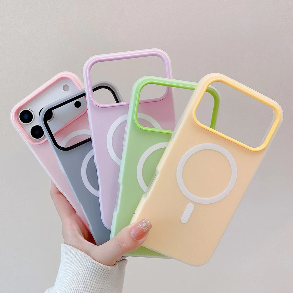 Candy Color Magnetic Silicone เคส for iPhone 13 16 17 Pro Max 11 15 14 12 Air 17promax 16promax เคสโทรศัพท์มือถือ