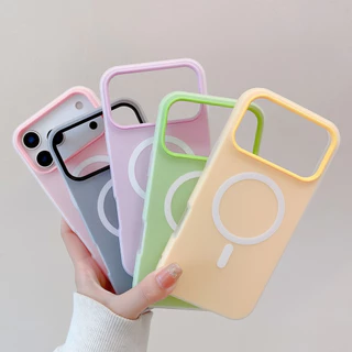 Candy Color Magnetic Silicone เคส for iPhone 13 Pro Max 16 17 11 15 14 12 Air 17promax 16promax 17pro เคสโทรศัพท์มือถือ