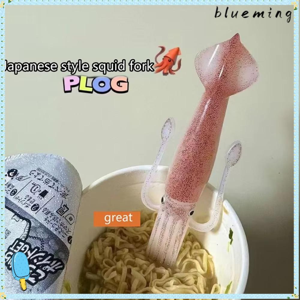 BLUEMING Octopus Noodle Fork, Portable Heat-Resistant Food Picks, Simple Cooking Tools 3-in-1 Squid-