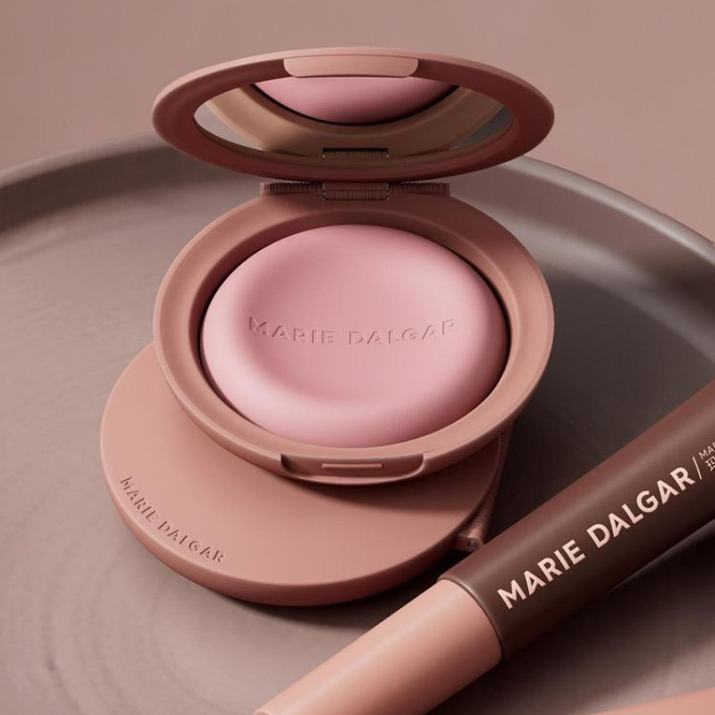 MARIE DALGAR Blush Mousse Soft Mist Blush แต่งหน้าธรรมชาติสามมิติ Shimmering ทุกวันอเนกประสงค์ Blush