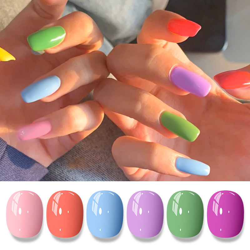 MEET ACROSS 48colors Water- Base Peel Off Nail Polish  Rich in Colorไม่จําเป็นต้องใช้ UV Lamp Soak Off 8ML