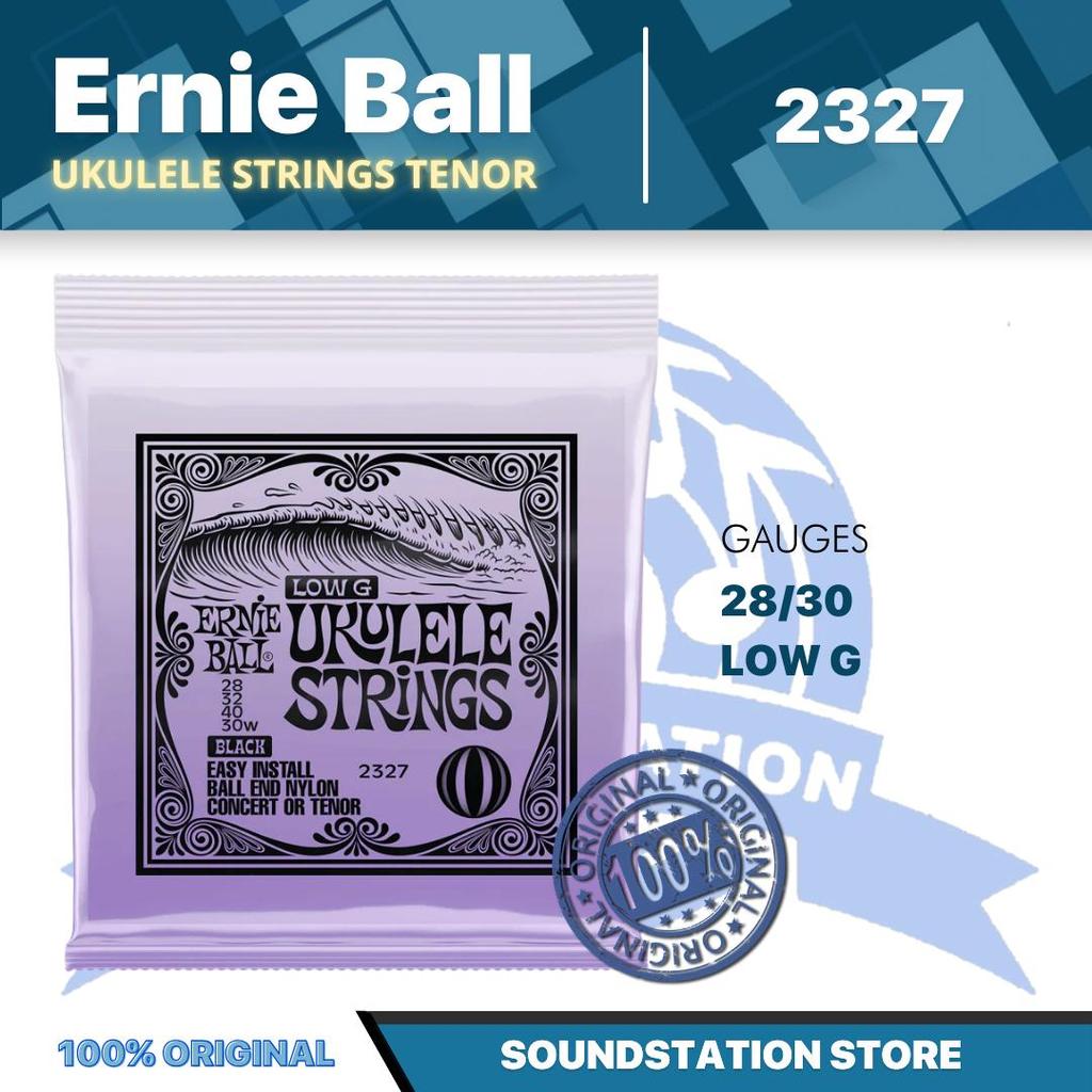 Ernie Ball 2327 Concert/Tenor Nylon Ball End Low G Ukulele Strings, สีดํา - สาย Ukulele