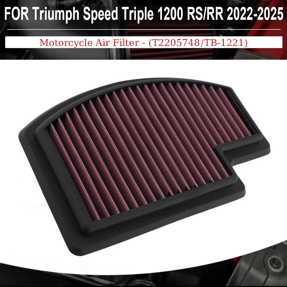 สําหรับ Triumph Speed Triple 1200 RS/RR 2021 2022 2023 2024 2025 รถจักรยานยนต์ High Flow Air Filter 