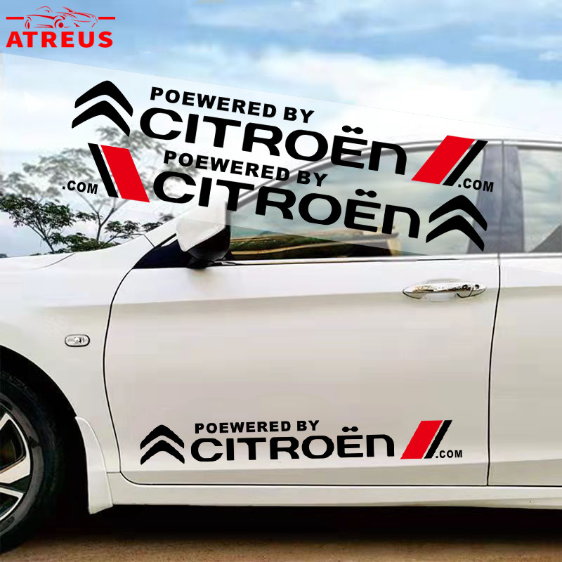 2 ชิ้น Citroen สติ๊กเกอร์ ติดรถยนต์ สติกเกอร์กันรอยขีดข่วน สําหรับตกแต่งประตูรถยนต์ ติดด้านข้างประตู
