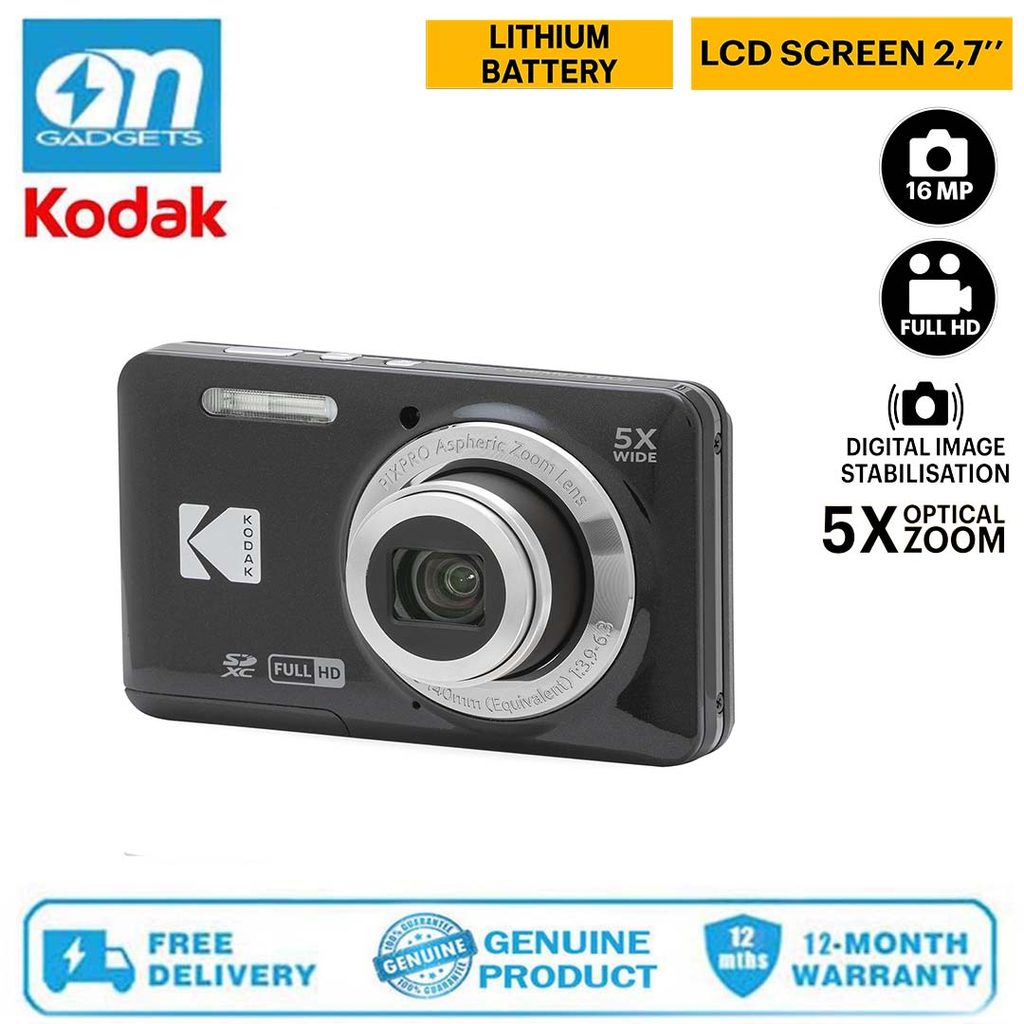 KODAK PIXPRO FZ55 16MP CMOS Sensor กล้องดิจิตอล 5X ซูมออปติคัลมุมกว้าง 28 มม. (ไม่ใช่การ์ดหน่วยความจํารวม)