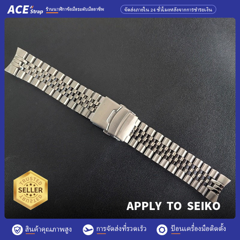 เหมาะ SEIKO Panda Three-Eye Series ห้าลูกปัดสายนาฬิกาสแตนเลส 21mm ใช้งานร่วมกับรุ่น SSC913P1/911P1/9