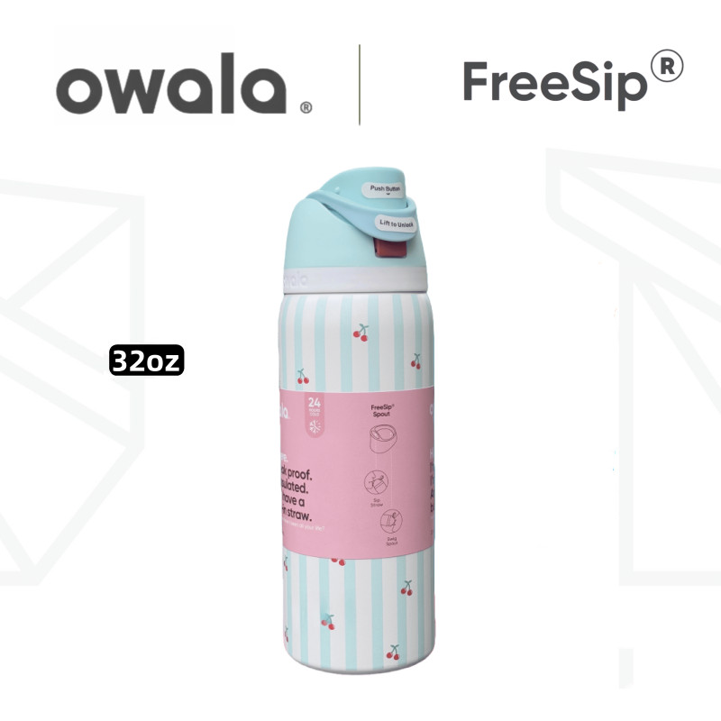 Owala Freesip 24oz / 32oz เก็บเย็น24ชม. ดื่มได้2แบบ ฝากันรั่ว หูหิ้วพกพา สีสวยถูกใจสายแฟ ของแท้