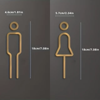 COD ป้ายห้องน้ำ 3D สติกเกอร์โลโก้ห้องน้ำ ป้ายนูนชายหญิง อะคริลิคมีกาวให้ ตัวนูน หนา 5 mm ติดตั้งเองได้