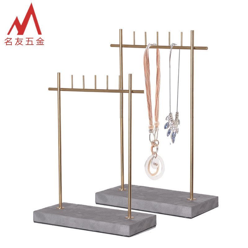 สร้อยคอ สร้างสรรค์ไม้เนื้อแข็งด้านล่างโลหะชั้นวางเครื่องประดับต่างหูชั้นวางเครื่องประดับชั้นวางจอแสด