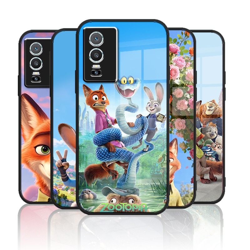 แก้วสําหรับ Vivo Y76 5G Y76s 5G เคสกันกระแทกกระจกนิรภัย Back & Soft กรอบซิลิโคน Anti-Scratch กล้องป้