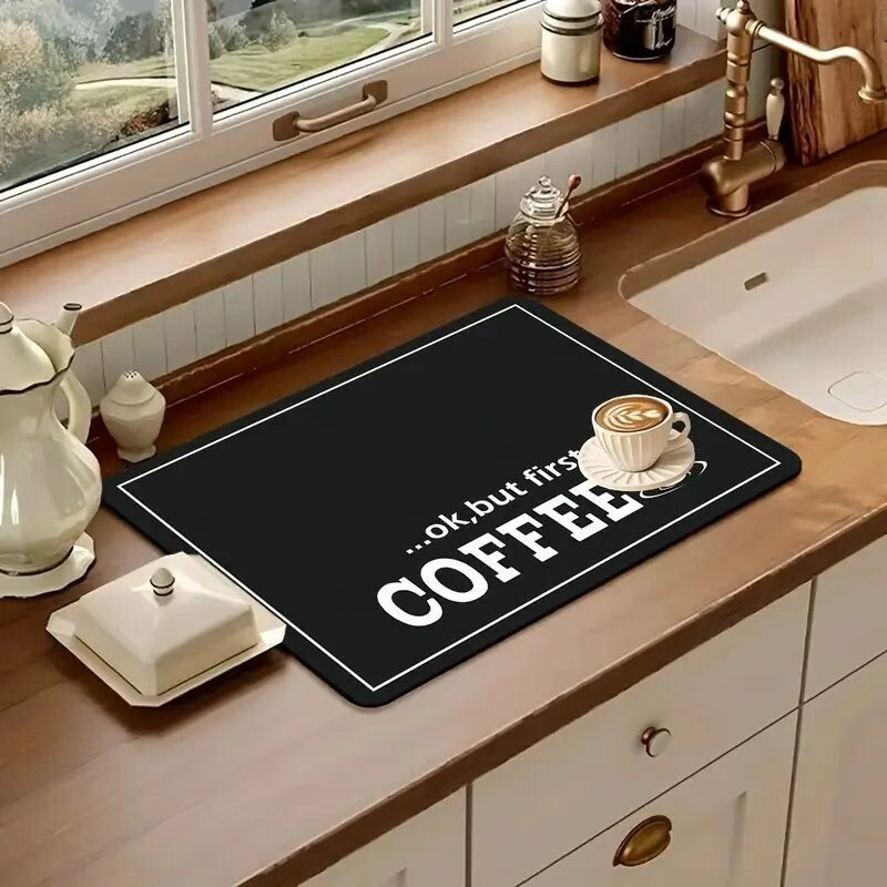 [ร้านค้าแนะนํา] cof Kitchen Diatom Mud Drain Pad Dirt-Resistant Coffee Machine Pad Anti-Scalding Dry