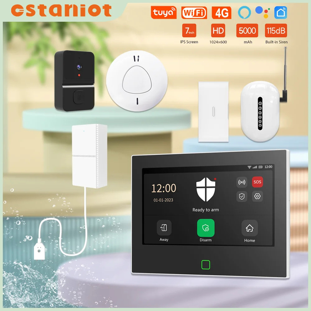 Staniot Alarm ระบบสําหรับ Home Burglar Security 7 นิ้ว Wifi 4g ไร้สาย Tuya สมาร์ท App ควบคุมทํางานร่