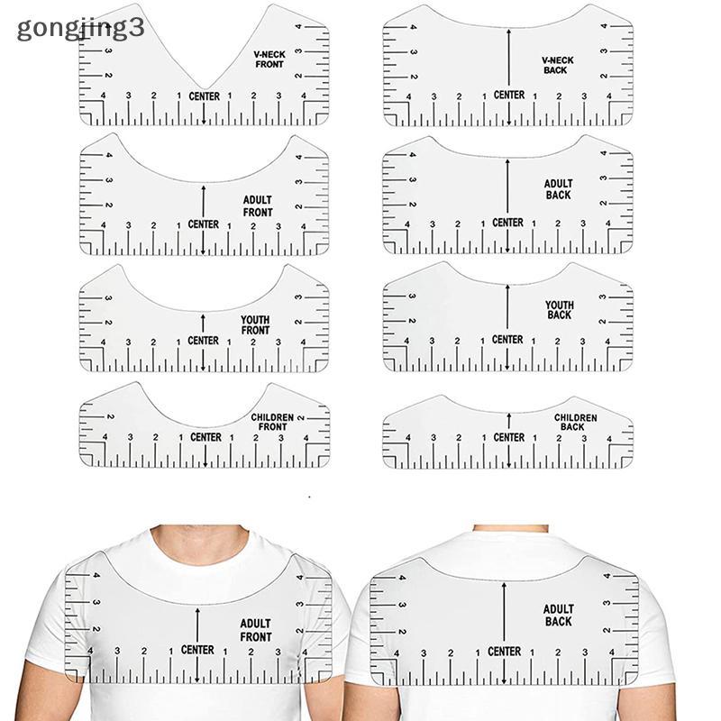 Gongjing3 8 ชิ้นเสื้อยืดไม้บรรทัดคู่มือ V คอการจัดตําแหน่งเครื่องมือเพื่อการออกแบบศูนย์การวัด th