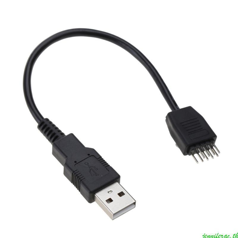 Jenniferac 9-Pin USB Male Header to Single USB Type A Male Cable