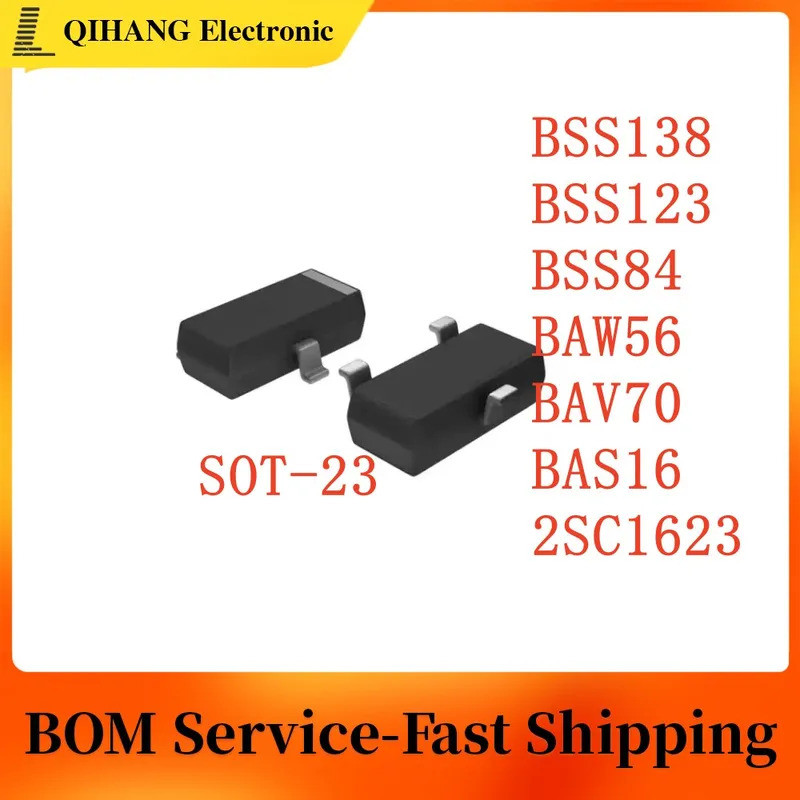 5PCS BSS138 BSS123 BSS84 BAW56 BAV70 BAS16 2SC1623 SOT-23 ชิป ic