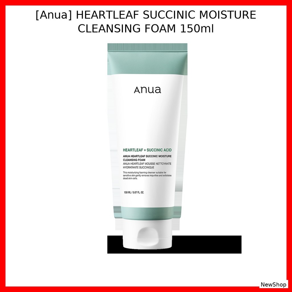 [Anua] HEARTLEAF SUCCINIC MOISTURE CLEANSING FOAM 150ml / อ่อนโยน ชุ่มชื้น โดย NewShop