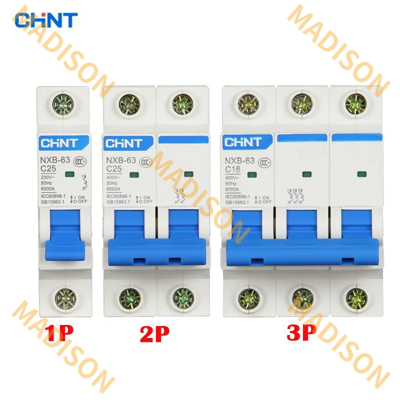 เซอร์กิตเบรกเกอร์ NXB-63 1P 2P 3P 4P 1A 2A 3A 6A 10A 16A 20A 25A 32A 40A 63A 230V 220V 50HZ MCB Mini