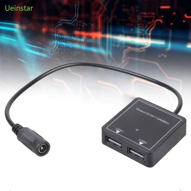 Uein 6V-30V ถึง 5V3A รถ USB Charger DC5521 ถึง 2 พอร์ต USB Fast Charge Power Adapter สําหรับรถยนต์โท