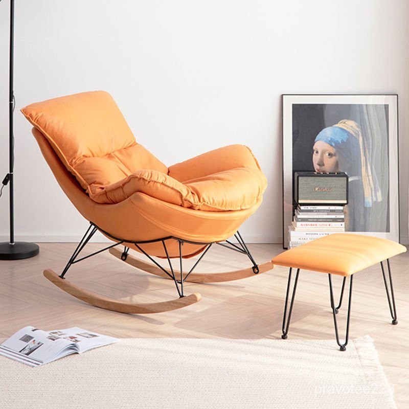 Rocking chair Nordic balcony lounge chair single sofa chair lazy sofa rocking chair adult rocking ch