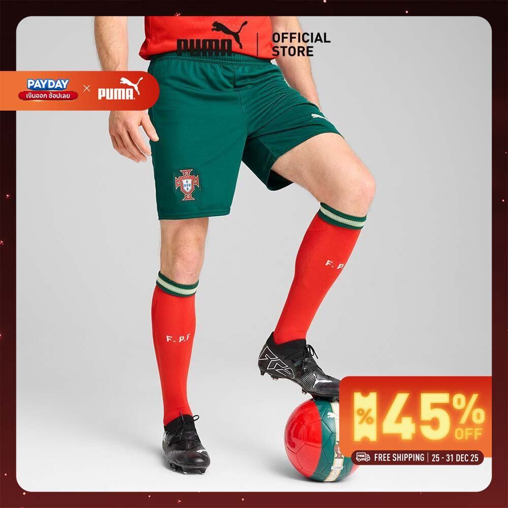 PUMA FOOTBALL - กางเกงขาสั้น Portugal 2025 สำหรับผู้ชาย สีเขียว - 77922610