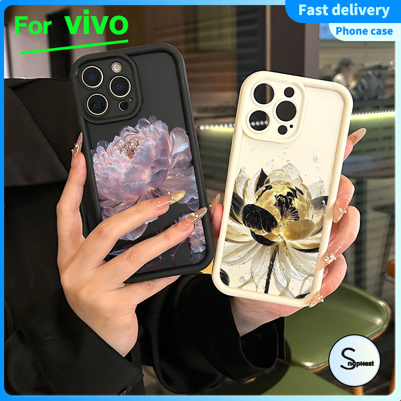 สําหรับเคส VIVO Y20 Y20i Bunga peony Y20s Y11S Y12S Y16 Y17 Y12/ Y15 Y11 Y12i Y27 5G Y36 5G Y18 Y18s