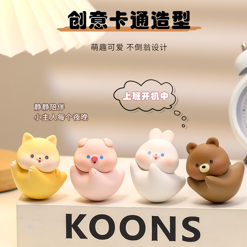 การ์ตูนการ์ตูน YO Happy Flip Tumbler เครื่องประดับโต๊ะทํางานตกแต่งน่ารัก Decompression ของเล่นสไตล์ใ